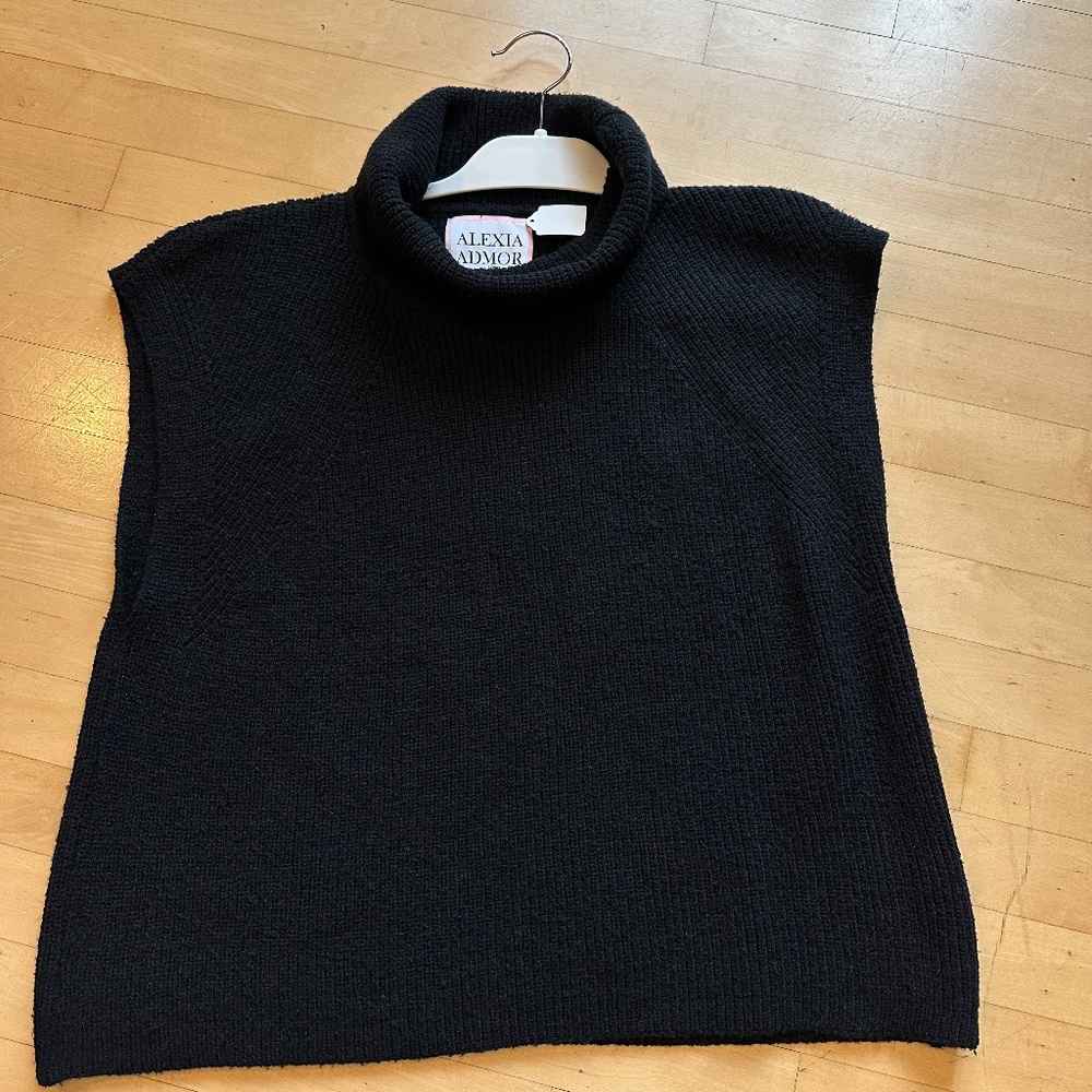 Alexia Admor black ribbed knit turtleneck vest, XL, PG1490 - Picture 2 of 3